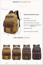 Cargar imagen en el visor de la galería, YORK Photography – Mochila fotográfica vintage de lona encerada y cuero para cámara y portátil