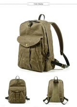 Cargar imagen en el visor de la galería, DOVER – Mochila vintage de lona y cuero encerado – 5 colores