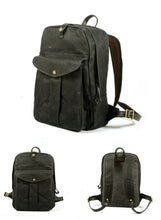 Cargar imagen en el visor de la galería, DOVER – Mochila vintage de lona y cuero encerado – 5 colores