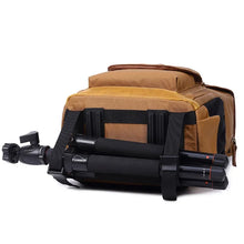 Cargar imagen en el visor de la galería, BRISTOL – Mochila fotográfica vintage de lona y cuero impermeable