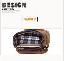 Cargar imagen en el visor de la galería, BRISTOL – Mochila fotográfica vintage de lona y cuero impermeable