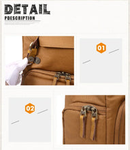 Cargar imagen en el visor de la galería, BRISTOL – Mochila fotográfica vintage de lona y cuero impermeable