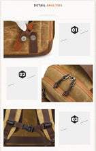 Cargar imagen en el visor de la galería, YORK Photography – Mochila fotográfica vintage de lona encerada y cuero para cámara y portátil