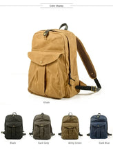 Cargar imagen en el visor de la galería, DOVER – Mochila vintage de lona y cuero encerado – 5 colores