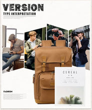 Cargar imagen en el visor de la galería, BRISTOL – Mochila fotográfica vintage de lona y cuero impermeable