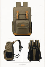 Cargar imagen en el visor de la galería, BRISTOL – Mochila fotográfica vintage de lona y cuero impermeable