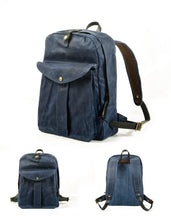 Cargar imagen en el visor de la galería, DOVER – Mochila vintage de lona y cuero encerado – 5 colores