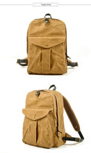 Cargar imagen en el visor de la galería, DOVER – Mochila vintage de lona y cuero encerado – 5 colores