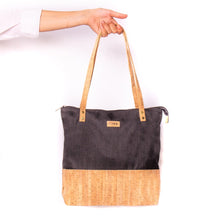 Charger l'image dans la galerie, LAMYA | Bolso de corcho natural y tela hecho a mano