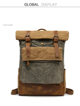 Charger l'image dans la galerie, RÒTERDAM - Sac à dos en toile et cuir de style décontracté imperméable - 4 couleurs