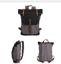 Charger l'image dans la galerie, ARMY | Sac à dos militaire en toile et cuir | 3 couleurs