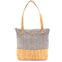 Charger l'image dans la galerie, LAMYA | Bolso de corcho natural y tela hecho a mano