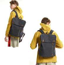 Charger l'image dans la galerie, ANVERS - Sac à dos pour ordinateur portable en toile et cuir moderne - 6 couleurs