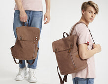 Charger l'image dans la galerie, ANVERS - Sac à dos pour ordinateur portable en toile et cuir moderne - 6 couleurs