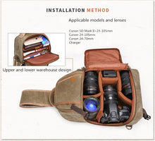 Charger l'image dans la galerie, Picasso - Sac bandoulière en toile et cuir pour appareil photo reflex - 3 couleurs