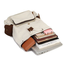 Charger l'image dans la galerie, Brugge - Sac à dos  en cuir et toile pour femme - 4 couleurs