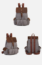 Charger l'image dans la galerie, Brugge - Sac à dos  en cuir et toile pour femme - 4 couleurs