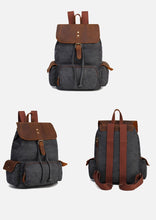 Charger l'image dans la galerie, Brugge - Sac à dos  en cuir et toile pour femme - 4 couleurs