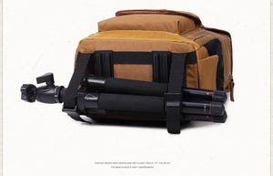 BRISTOL – Mochila fotográfica vintage de lona y cuero impermeable