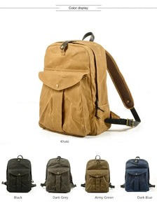 DOVER – Mochila vintage de lona y cuero encerado – 5 colores