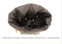 Cargar imagen en el visor de la galería, ARMY | Mochila militar lona y cuero | 3 colores
