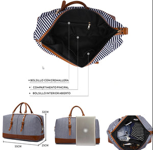 JEANNE | Nouvelle valise de voyage en cuir et toile | Style informel