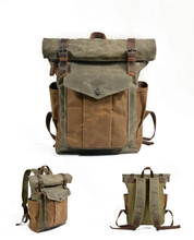 Charger l&#39;image dans la galerie, NOMAD | Sac à dos de voyage en cuir et toile cirée | 4 coloris
