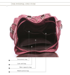 Strasbourg - Sac à dos scolaire en toile imperméable pour ordinateur portable - 5 couleurs