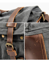 Charger l&#39;image dans la galerie, LUKE | sac porté épaule en toile et cuir vintage | 6 couleurs

