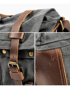 LUKE | sac porté épaule en toile et cuir vintage | 6 couleurs