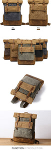 RÒTERDAM - Mochila de lona y cuero estilo casual impermeable - 4 colores