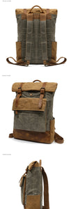RÒTERDAM - Mochila de lona y cuero estilo casual impermeable - 4 colores