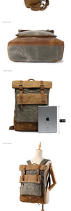 RÒTERDAM - Mochila de lona y cuero estilo casual impermeable - 4 colores