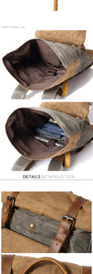 RÒTERDAM - Mochila de lona y cuero estilo casual impermeable - 4 colores