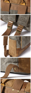 RÒTERDAM - Mochila de lona y cuero estilo casual impermeable - 4 colores