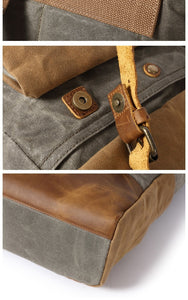 RÒTERDAM - Mochila de lona y cuero estilo casual impermeable - 4 colores