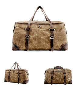 DAMASCO | Maleta de viaje militar de cuero y lona | 4 colores