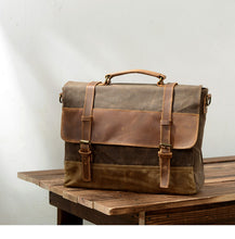 Charger l&#39;image dans la galerie, PARIS | Grand sac pour ordinateur portable en cuir et toile | 5 couleurs
