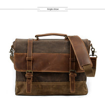 Charger l&#39;image dans la galerie, PARIS | Grand sac pour ordinateur portable en cuir et toile | 5 couleurs
