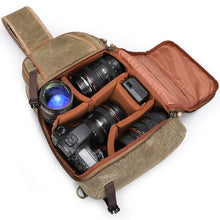 Cargar imagen en el visor de la galería, Picasso - Bolso de hombro cruzado de lona y cuero para cámara de fotos SLR - 3 colores
