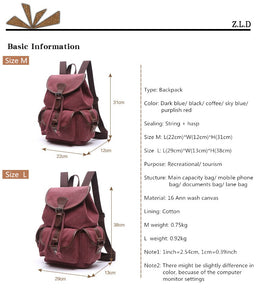 Strasbourg - Sac à dos scolaire en toile imperméable pour ordinateur portable - 5 couleurs