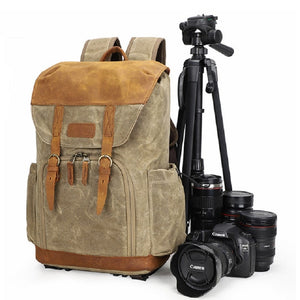 Sac à dos professionnel en cuir pour caméra photo et vidéo | Style décontracté