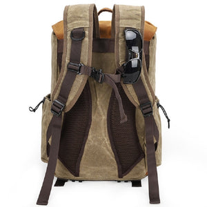 Sac à dos professionnel en cuir pour caméra photo et vidéo | Style décontracté