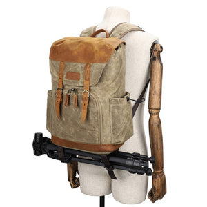 Sac à dos professionnel en cuir pour caméra photo et vidéo | Style décontracté