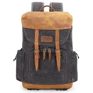 Sac à dos professionnel en cuir pour caméra photo et vidéo | Style décontracté