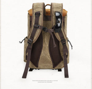 Sac à dos professionnel en cuir pour caméra photo et vidéo | Style décontracté