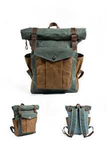 NOMAD | Sac à dos de voyage en cuir et toile cirée | 4 coloris