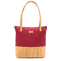 Cargar imagen en el visor de la galería, LAMYA | Bolso de corcho natural y tela hecho a mano
