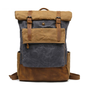 RÒTERDAM - Mochila de lona y cuero estilo casual impermeable - 4 colores