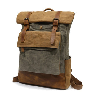 RÒTERDAM - Mochila de lona y cuero estilo casual impermeable - 4 colores